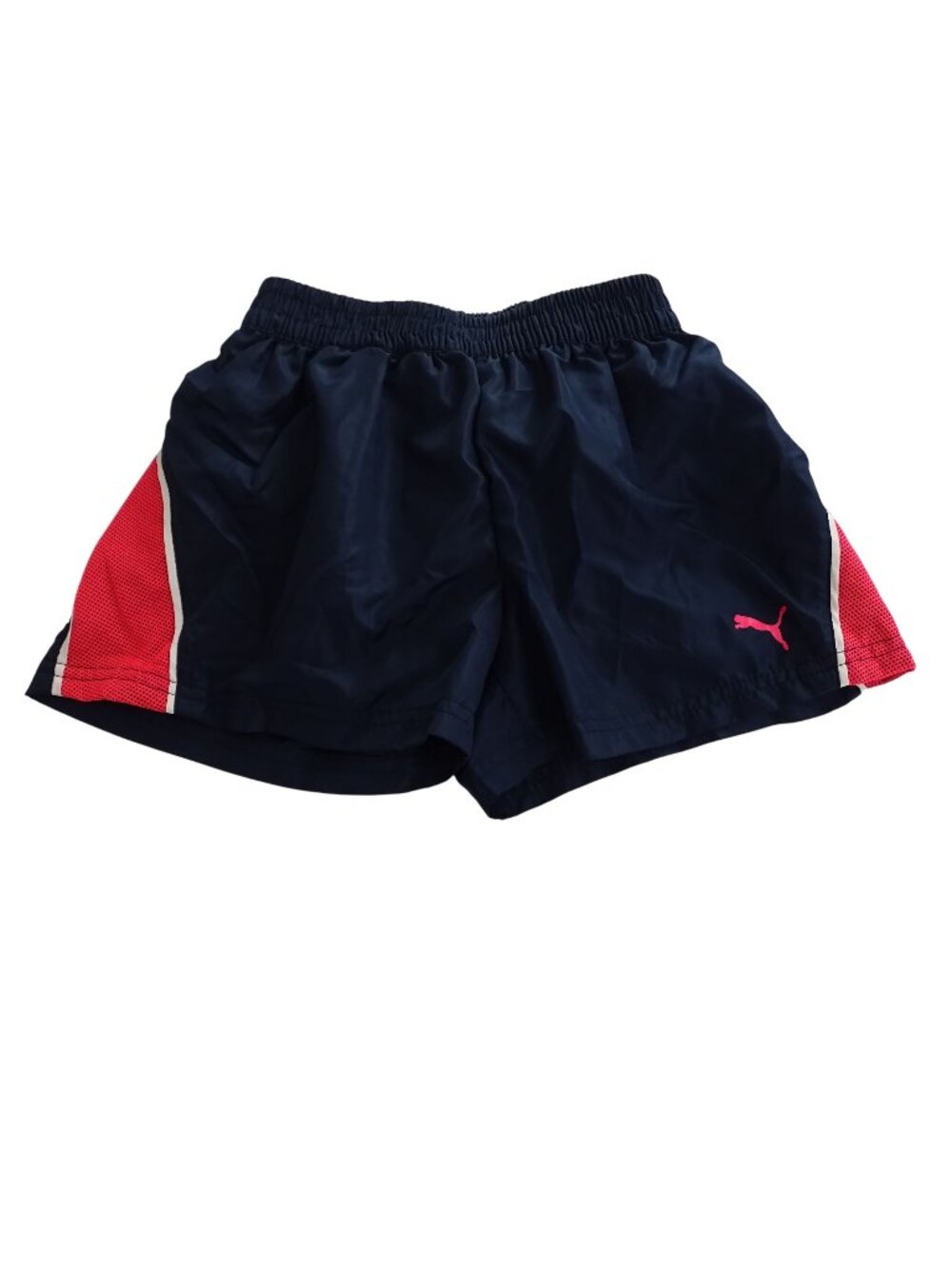 Puma Active Athletic Shorts Girls Size 7 8 Blue Red Mesh Liner Running Training